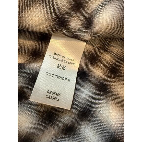 Theory Cotton Button Up Shirt Black White Plaid M - Picture 5 of 5